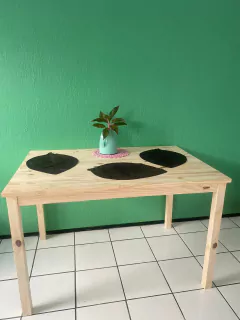 Mesa de jantar 4 a 6 lugares Leticia Natural - NoCaprichoWood - Móveis Rústicos de Pinus em Fortaleza