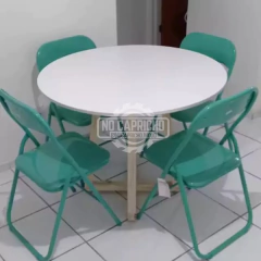 Mesa de Jantar 4 lugares Alex Branca 1m Redonda - loja online