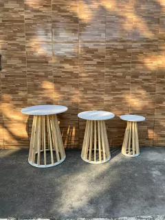 Mesa ripada para festa branca Ana kel - G - NoCaprichoWood - Móveis Rústicos de Pinus em Fortaleza