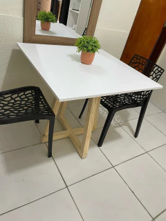 Mesa de Jantar para 2 lugares ALex Quadrada Branca 80x80 na internet