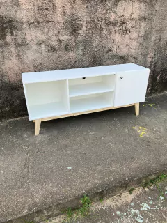 Rack Jordi White 1,30m - NoCaprichoWood - Móveis Rústicos de Pinus em Fortaleza