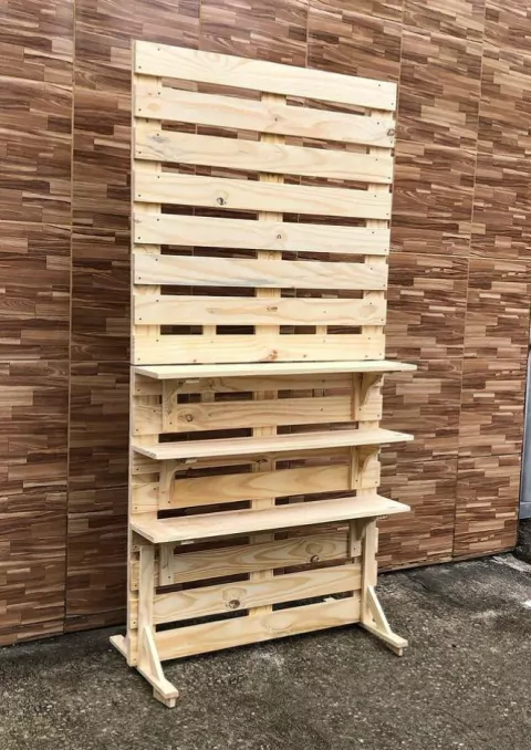 PAINEL RIPADO DOBRÁVEL COM 3 PRATELEIRAS e PÉ REMOVIVEIS