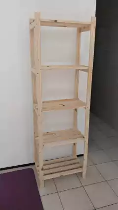 Estante Alta Ripada com 5 Prateleiras - NoCaprichoWood - Móveis Rústicos de Pinus em Fortaleza