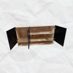 Armário De Parede Sarah 3 portas e nicho - Pinus e MDF preto 15mm na internet