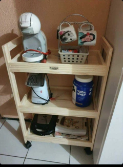 Carrinho Auxiliar Alto - NoCaprichoWood - Móveis Rústicos de Pinus em Fortaleza