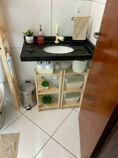 Estante para Pia Banheiro Dupla - NoCaprichoWood - Móveis Rústicos de Pinus em Fortaleza