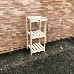 ESTANTE MULTIUSO PINUS NATURAL COM 3 PRATELEIRAS TERESINHA RIPADA - loja online