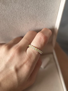Anel Aparador de Zircônia Citrino no Ródio Branco - comprar online