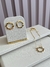 Imagem do Conjunto Redondo Folhas Banhado Ouro18k