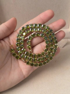 Colar Riviera Cushion 6mm Peridoto no Dourado 42+3cm - comprar online