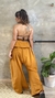 Macacão Oversized Longo Ocre Viscolinho - comprar online