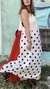 Vestido Jardineira Upcycling Oversized Off White / Poá