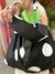 Imagem do Bolsa Maxi Quadrada Dupla Face Poá Preta