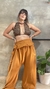 Macacão Oversized Longo Ocre Viscolinho - comprar online