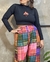 Blusa Cropped Gola Alta Manga Longa Preta - Tropicália