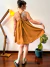 Vestido Alcinha Curto Viscolinho Ocre - comprar online