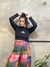 Blusa Cropped Gola Alta Manga Longa Preta - comprar online