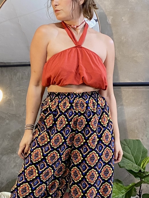 Blusa Cropped Alcinha Terracota