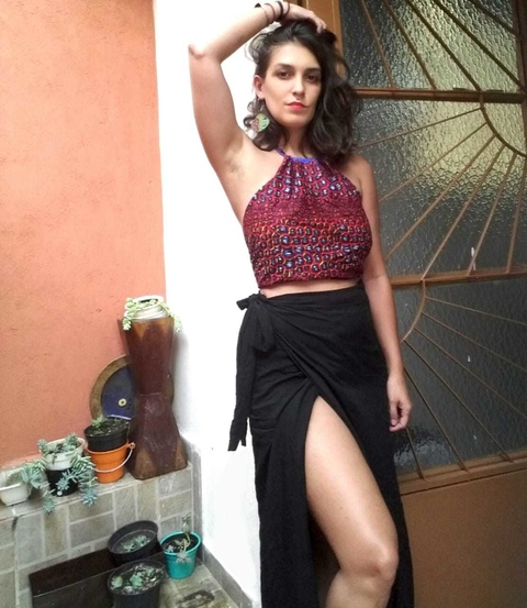 Saia Envelope Longa Transpassada Preta (Saia Canga)