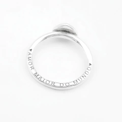 Anel de Prata Feminino Coração Único