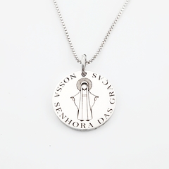 Colar de Prata Medalha Média Grossa