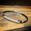 Pulseira Couro Placa Fina