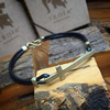 Pulseira Couro Cruz Fina
