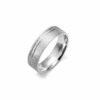 Aliança de Prata 6mm Flat 2 Frisos Fosca