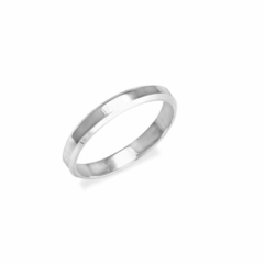 Aliança de Prata 3mm Flat Cut