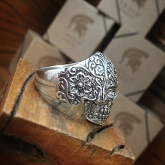 Anel de Prata Masculino Caveira Mexicana