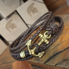 Pulseira Couro Âncora