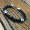 Pulseira Couro Redondo com Argolas Kids