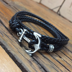 Pulseira Couro Âncora