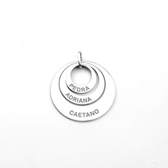 Colar de Prata Feminino Arruela Tripla Pendulada