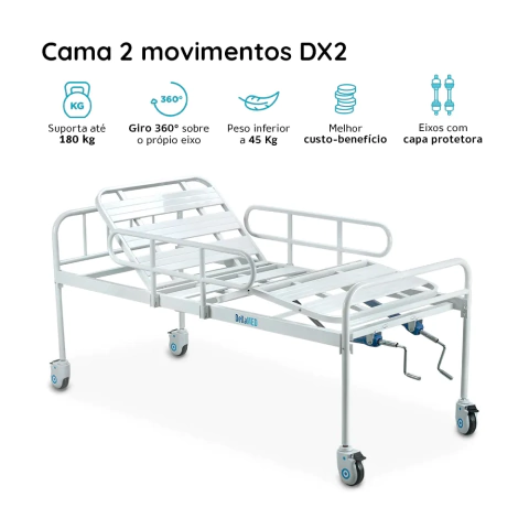 CAMA HOSPITALAR 2 MOVIMENTOS 180KG DX2 - DELLAMED