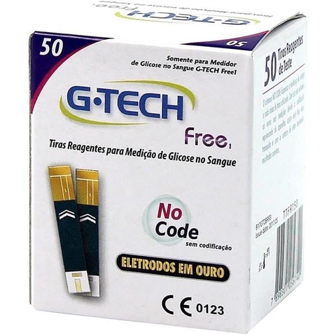 TIRAS REAGENTES PARA MEDIÇÃO DE GLICOSE - G-TECH FREE