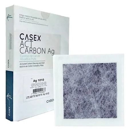 CURATIVO CARVÃO ATIVADO COM PRATA 10,5X10,5CM - CASEX