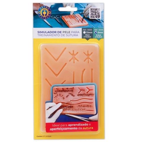 SIMULADOR DE PELE PARA TREINAMENTO DE SUTURA SG04 - ORTHOPAUHER