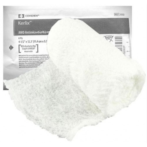 GAZE EM ROLO ANTIMICROBIANA KERLIX 11,4CM X 3,7M 1 UN - COVIDIEN