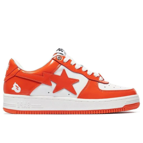 Bape Sta Patent Leather Orange White