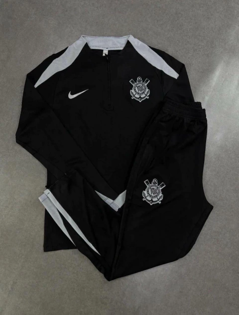 CONJUNTO DE TREINO CORINTHIANS PRETO C/BRNACO MODELO JOGADOR BRANCO - (cópia) - comprar online