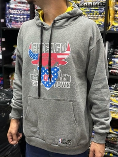 BLUSA MOLETOM- CHICAGO BULLS CINZA TORO