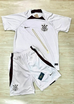 KIT CAMISA CORINTHIANS BEJE+ BERMUDA CORINTHIANS BEJE
