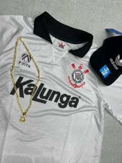 Kit -Camisa Corinthians Gola Preta +Corrente +Boné Adidas Preto - comprar online