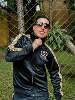 CONJUNTO - GUCCI PRETO COM DOURADO - Dk Store