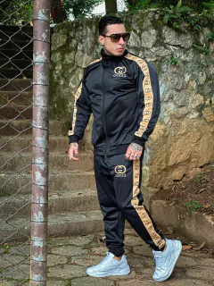 CONJUNTO - GUCCI PRETO COM DOURADO