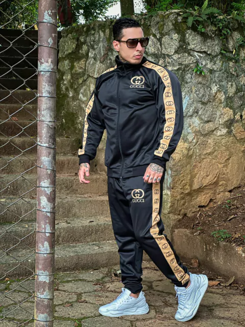 CONJUNTO - GUCCI PRETO COM DOURADO
