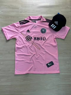 KIT MIAMI POLO ROSA MESSI + BONÉ ADIDAS PRETO - comprar online