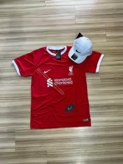 KIT - LIVERPOOL VERMELHA 23/24 NOVA+ BONÉ NIKE BRANCO