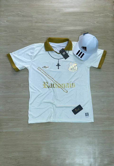 KIT SANTOS POLO BRANCA RACIONAIS + BONÉ ADIDAS BRANCO